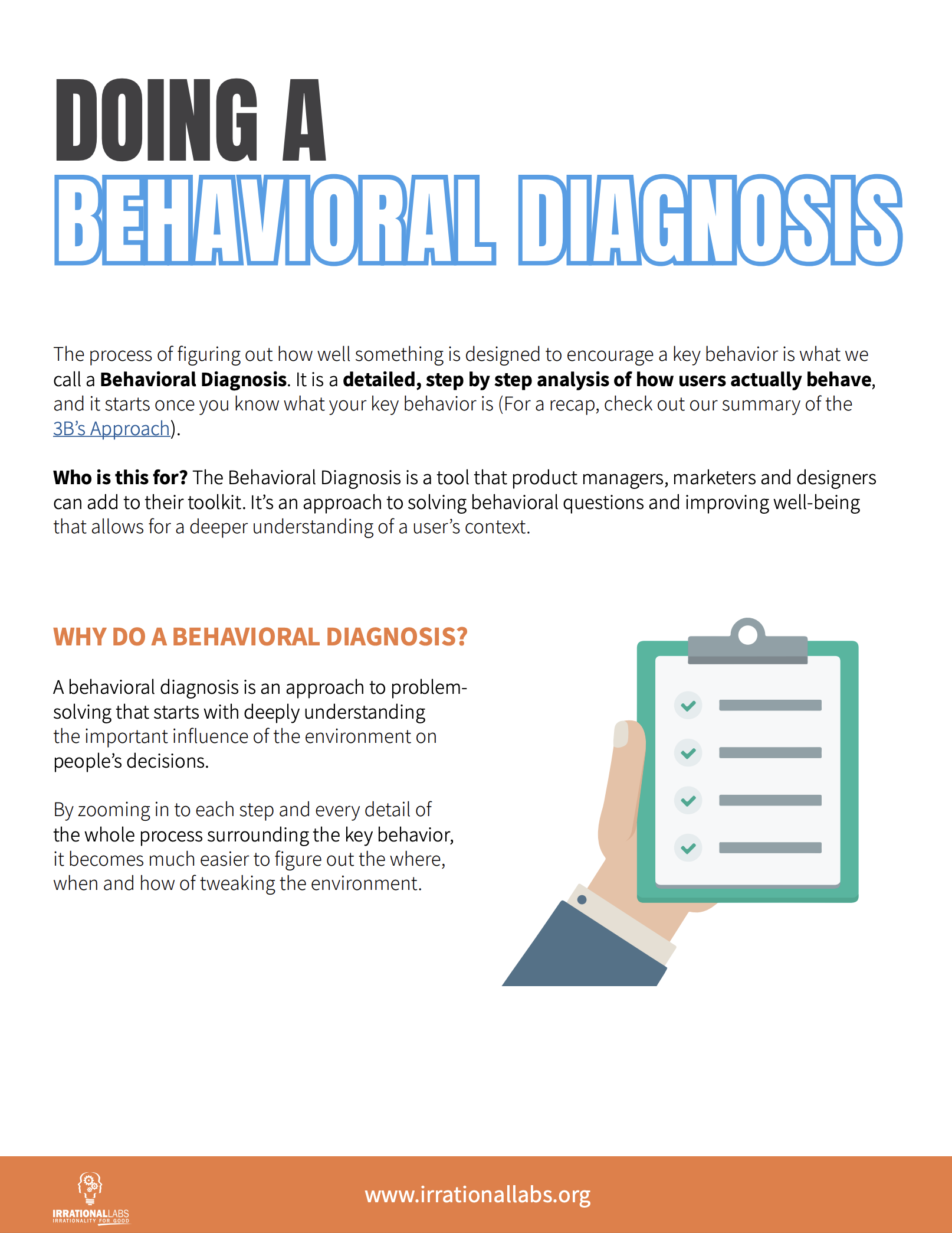 Doing a  Behavioral Diagnosis